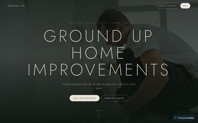 Ground Up Home Improvements sample website