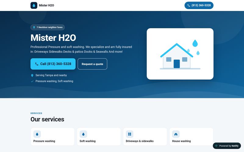 Mister H2O sample website