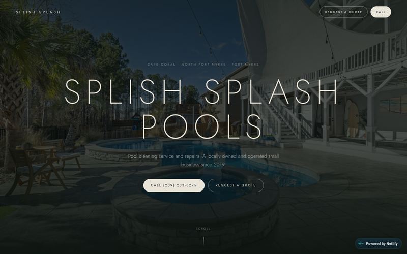 Splish Splash Pools sample website